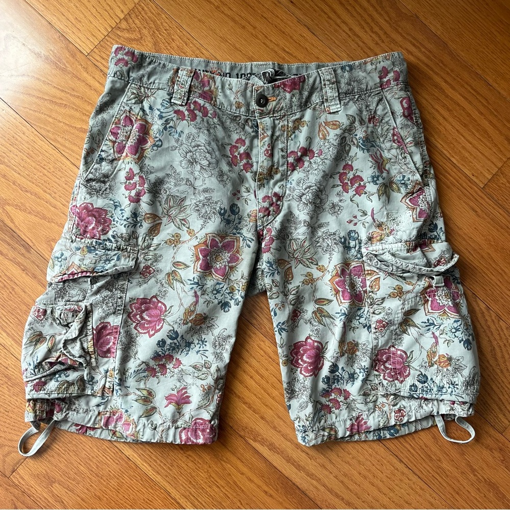Vintage Mason Sage Floral Cargo Shorts - 42 Men